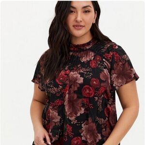 Georgette LACE inset blouse 3X NWOT